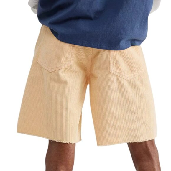 NEW Urban Outfitters Corduroy Shorts Mens Orange Creamsicle Cut Off Skater Short - Picture 2 of 10